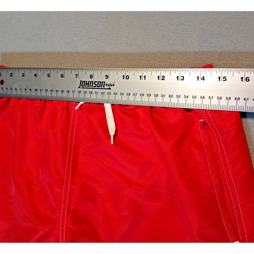 Threads Lifeguard Mens S Swim Trunks Board Shorts Red Slash Pockets‎ Drawstring